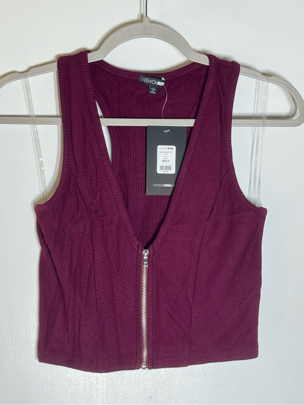 Fashion Nova Zamara Zip Front Top